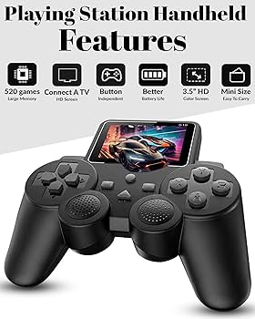 DXP S10 Handheld Game Console for Kids 520 Retro Video Games Classic Rechargeable Console with TV Support Kids Video Game Set Pocket Gamer Experience Includes Mario Game - Bemartello.in