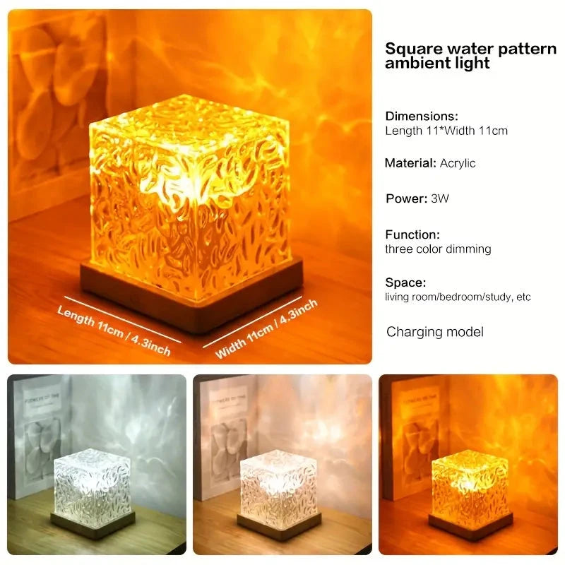 Dynamic Water Ripple Night Light - LED Projector Lamp for Bedroom and Gaming Room Decor - Bemartello.in