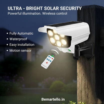 Ultra Bright Solar Motion Sensor Light with Remote Control - Bemartello.in