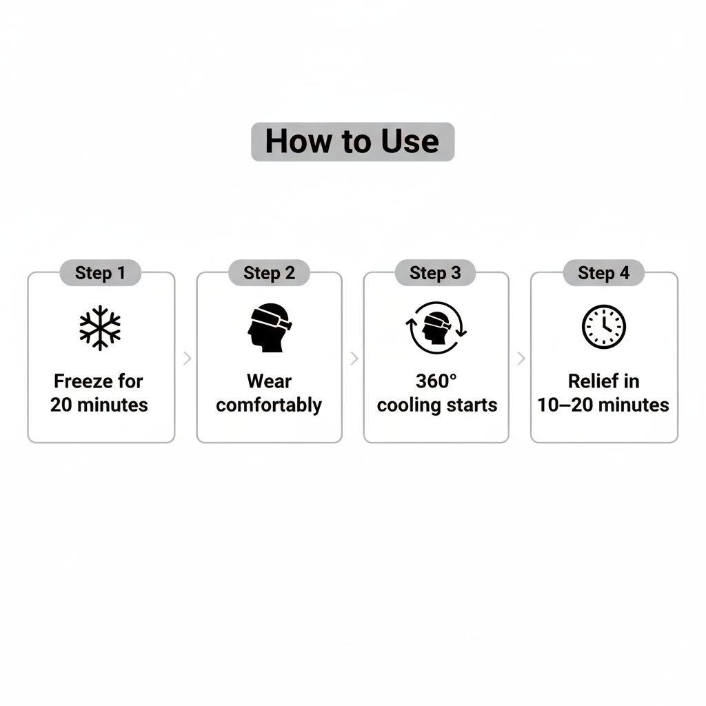 Premium 360° Migraine Relief Cooling Cap – Instant Headache & Stress Relief