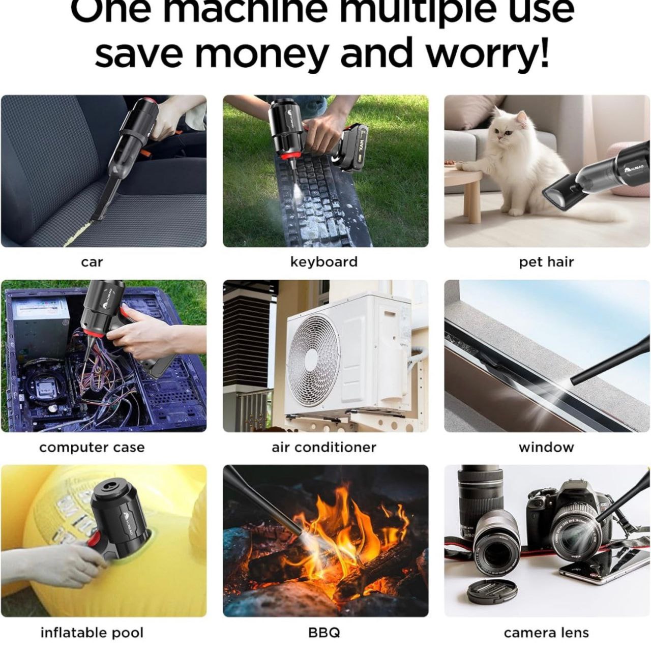 3 in 1 High Power Vacuum Cleaner Portable 18000PA Wireless - Bemartello.in