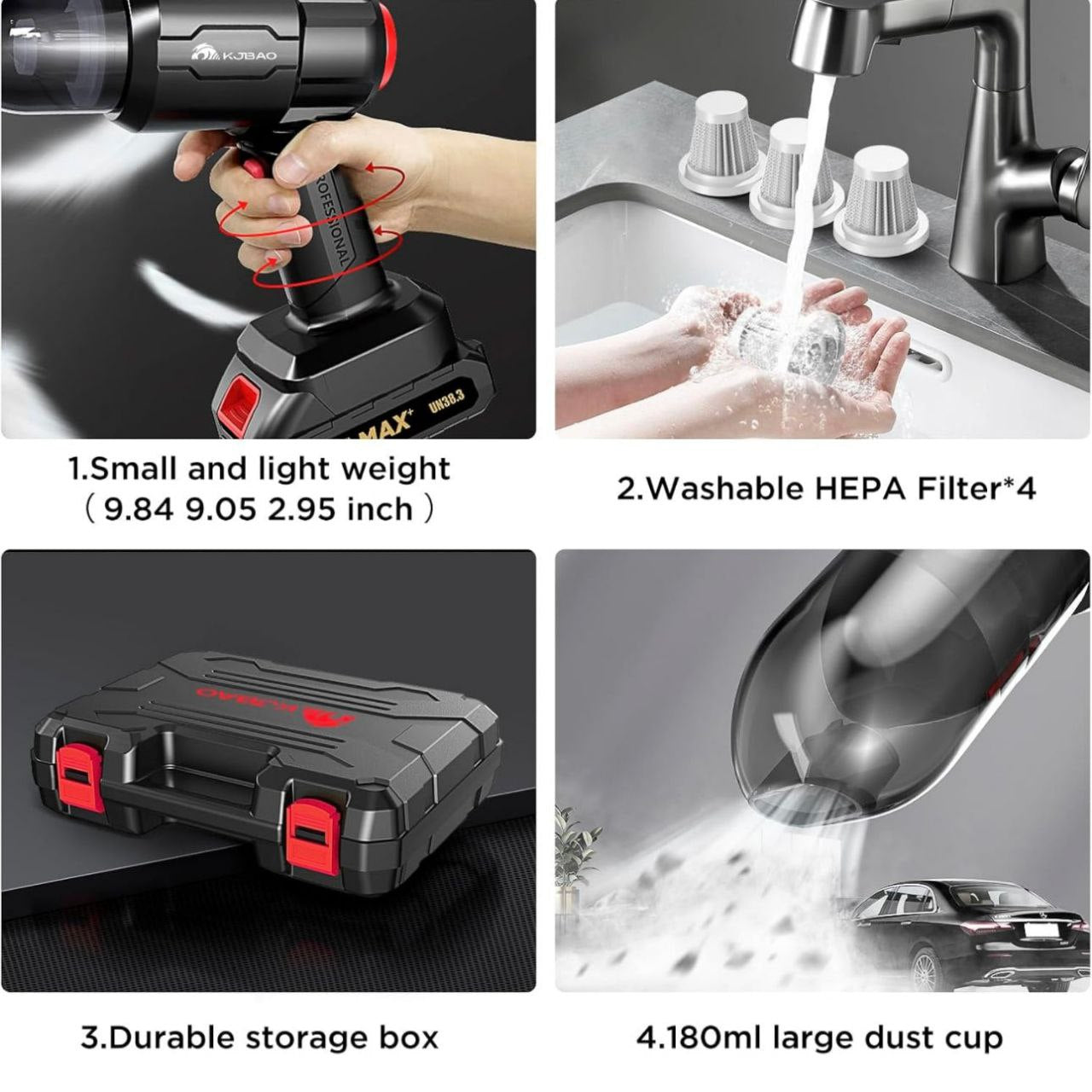 3 in 1 High Power Vacuum Cleaner Portable 18000PA Wireless - Bemartello.in