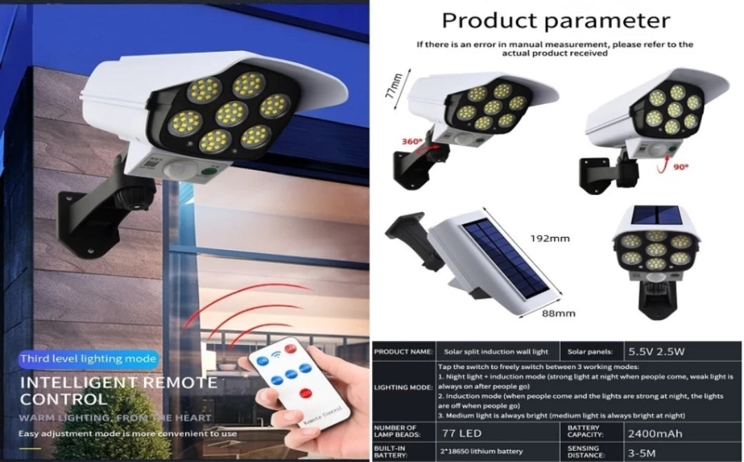 Remote Control Human Sensor Spotlight Garden lamp Solar Light Set - Bemartello.in