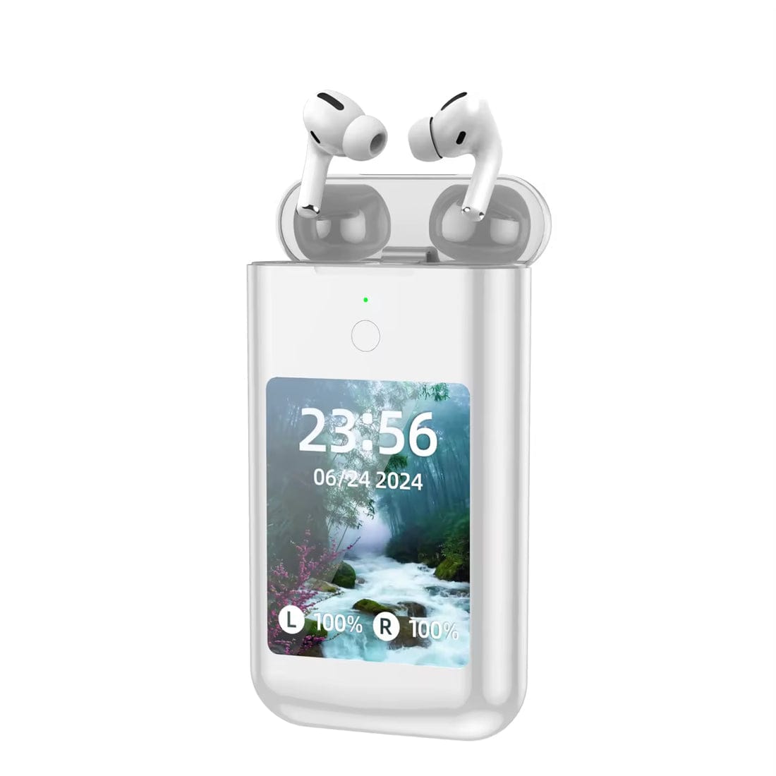 Voltrex TouchBuds 3-in-1 Power Bank with Built-in AirPods & Display - Bemartello.in