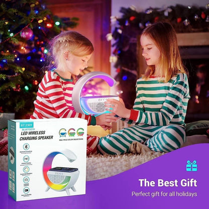 3 IN 1 MULTIFUNCTION G SHAPE LED BLUTOOTH SPEAKER WITH WIRELESD FAST CHARGER - Bemartello.in