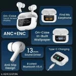 Bluetooth wireless earpod with display - Bemartello.in