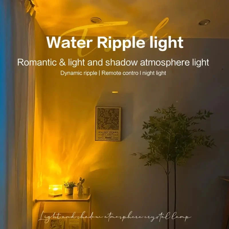 Dynamic Water Ripple Night Light - LED Projector Lamp for Bedroom and Gaming Room Decor - Bemartello.in