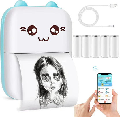 Mini Portable Thermal Printer Wireless Bluetooth Printer - Bemartello.in